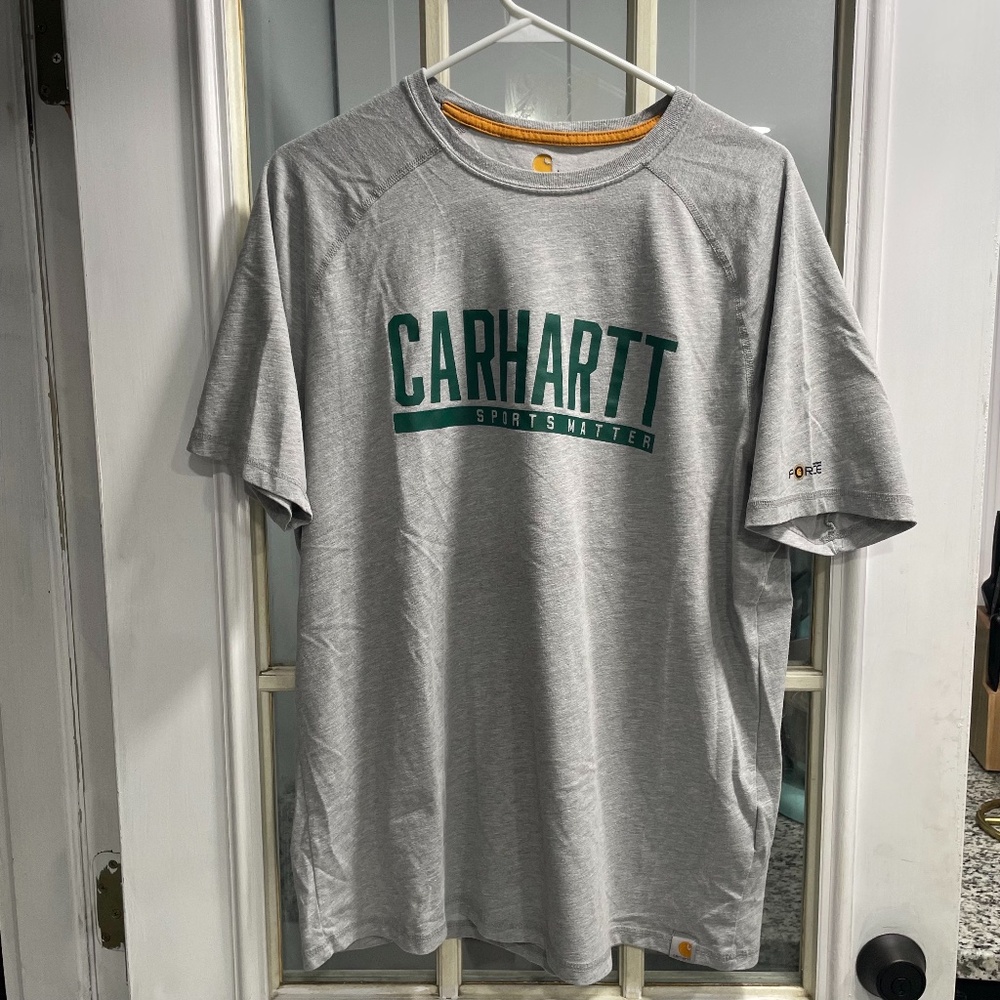 Carhartt Sports Men's Gray Graphic Print Relaxed Fit Large Tshirt